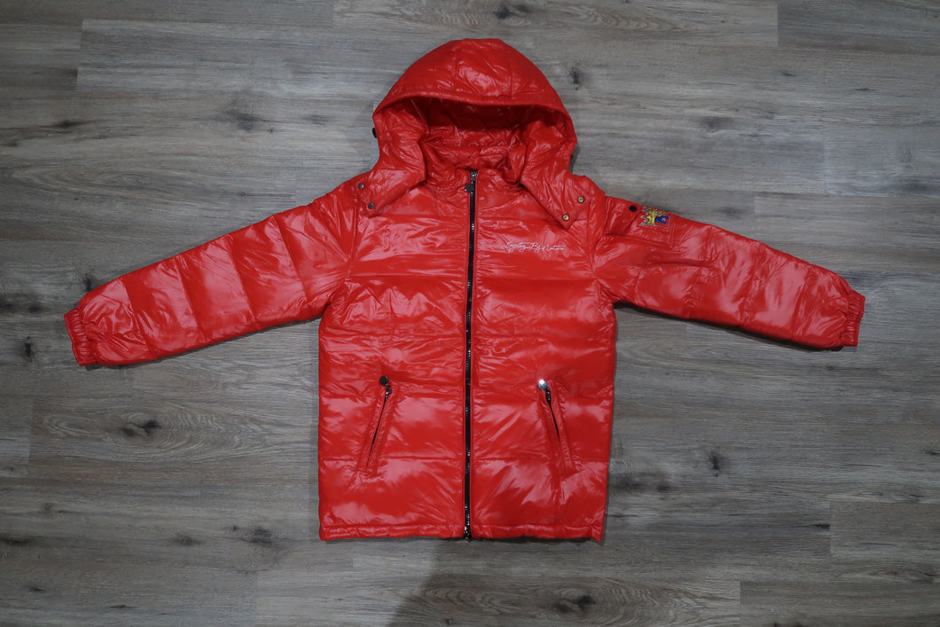 Fire Red Puffer Coat